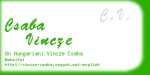 csaba vincze business card